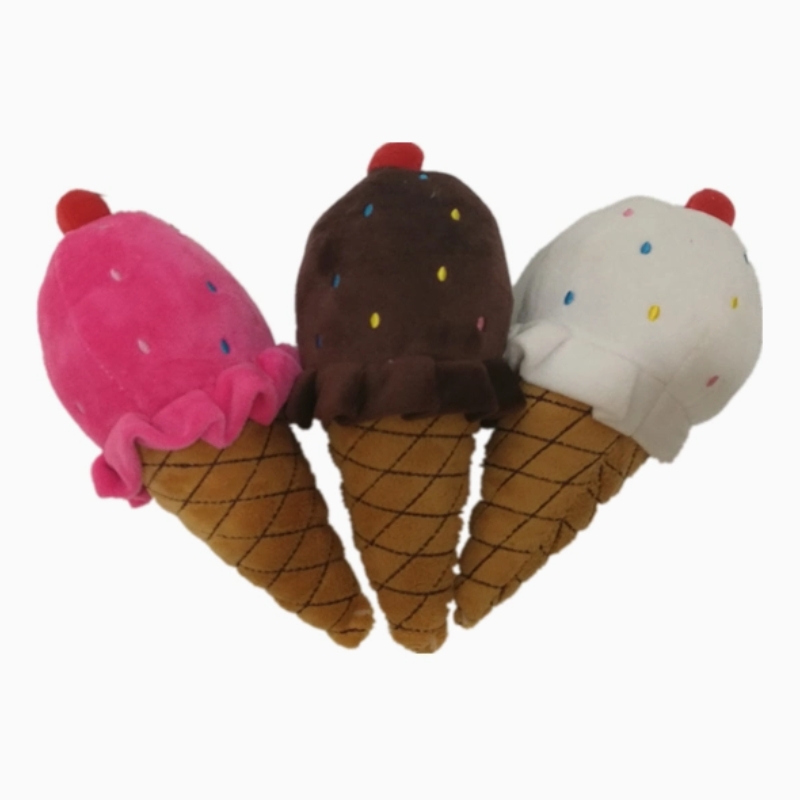 Lindo juguete para mascotas 3 Clrs helados de felpa